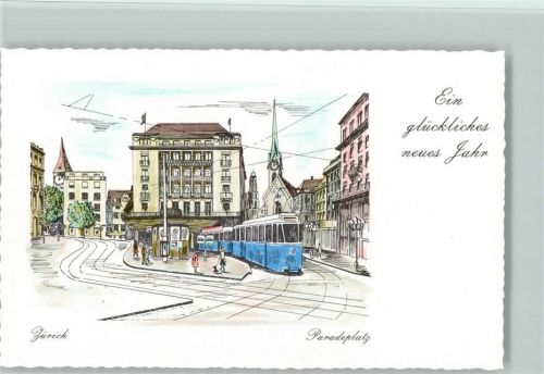 8000 Zürich Künstlerkarte Paradeplatz