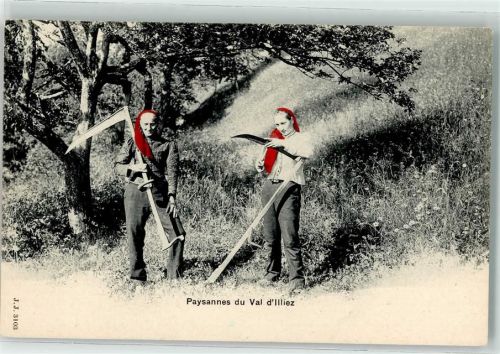 1874 Champéry - Bäuerinnen mit Sense