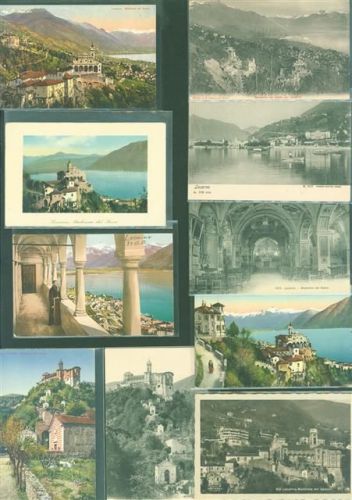 6600 Locarno Kleinposten bis 20 Lot mit 10 AK Madonna del Sasso Punkte auf den Plastikhüllen