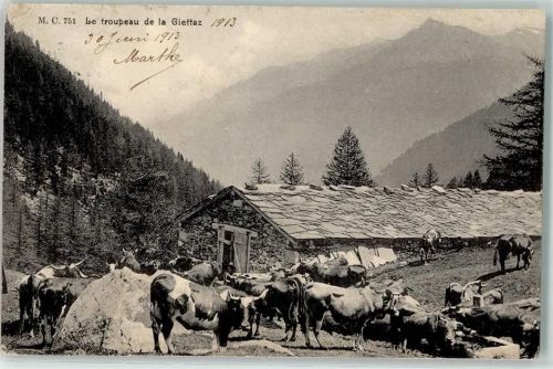 1925 Gietroz Finhaut 1913 - Le troupeau