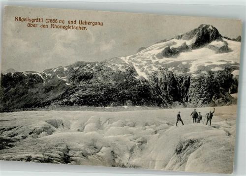 Furka 1912 Foto AK Rhonegletscher Nägelisgrätli