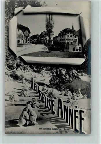 2710 Tavannes 1925 Foto AK Durchbrochene Papierwand - Heureuse Annee , Neujahr - Edition Perrochet-Matile 1629