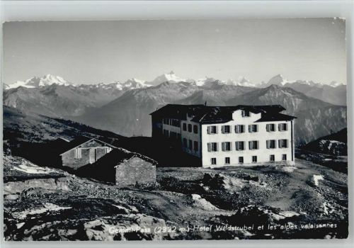 1967 - Gemmi Pass Hotel Wildstrubel Foto AK Berghütten