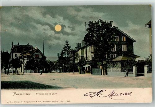 2900 Porrentruy Pruntrut 1905 Gebrauchsspuren Bahnhofstraße Hotel Mondschein
