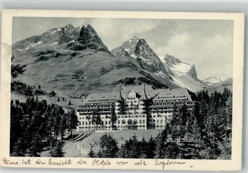 7500 St. Moritz 1924 Foto AK Hotel Suvrettahaus