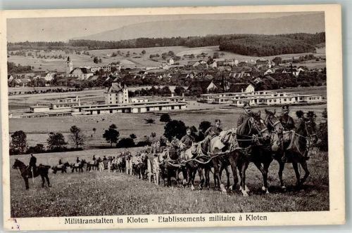 8302 Kloten 1923 Foto AK Kaserne Militäranstalten Feldpost Militärpost