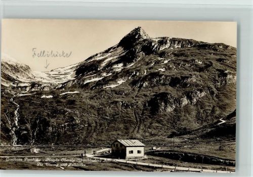 7180 Disentis Mustér 1926 - Gasthaus Passhöhe Hospiz Oberalp Graubünden Piz Tiarms und Fellilücke