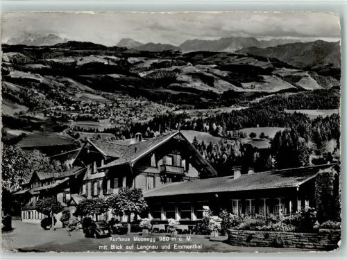 3543 Emmenmatt - Kurhaus Moosegg mit Blick auf Langnau und Emmenthal Oldtimer