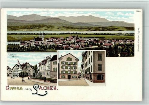 9428 Lachen BOAKC Gasthaus Bären u. Rössli Lithographie