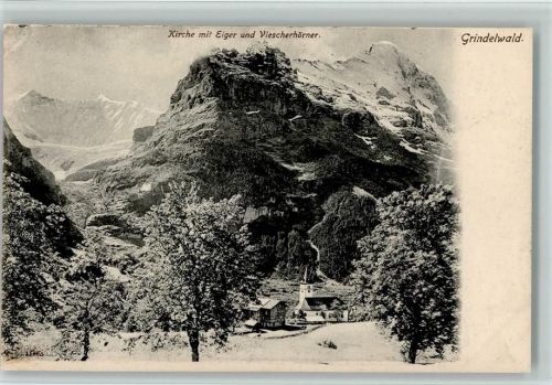 3818 Grindelwald - Kirche Eiger u. Viescherhörner