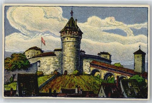 8200 Schaffhausen Sciaffusa - Künstlerkarte, Munot