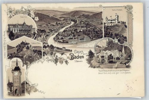 5400 Baden Lithographie Schartenfels