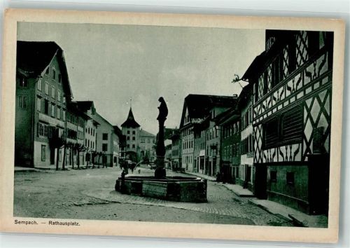 6204 Sempach - Rathausplatz Brunnen