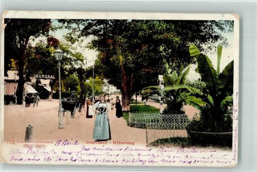 3800 Interlaken 1905 Gebrauchsspuren Höhenweg Tracht Kursaal