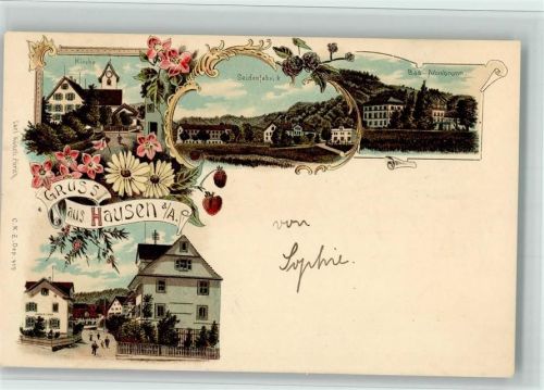 8915 Hausen am Albis 1899 BOAKC Seidenfabril Lithographie