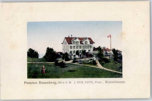 9428 Walzenhausen 1911 Lithographie Pension rosenberg