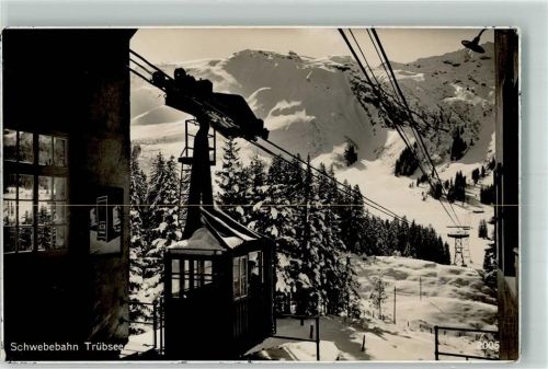 Trübsee 1967 Foto AK Seilbahn Winter