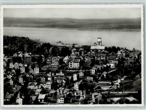 9410 Heiden Schwendi b. Heiden - Blick vom Berg - mit Schwimmbad Foto 1939 AK