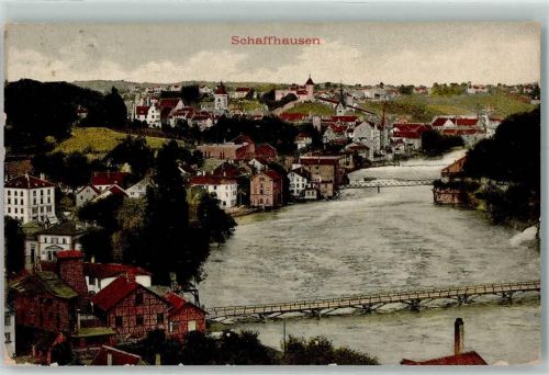 8200 Schaffhausen Sciaffusa 1913 - Brücke Rhein Kirche