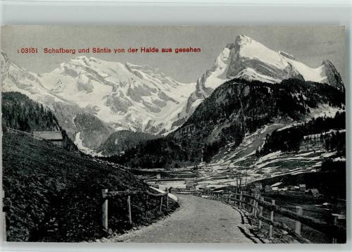 9657 Unterwasser 1913 - Schafberg und Säntis von der Heide aus gesehen