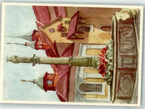 6000 Luzern Lucerne Künstlerkarte Pfarrkirche zu Franziskanern sign.