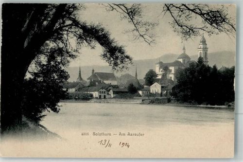 4500 Solothurn Soleure Foto AK Am Aareufer