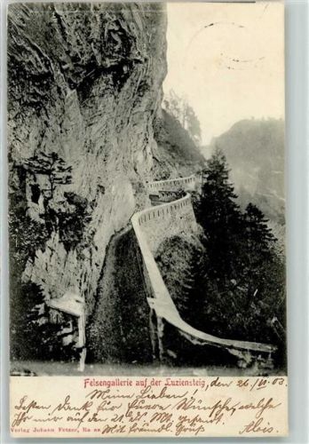 7304 Maienfeld 1903 - Felsengallerie auf der Luziensteg