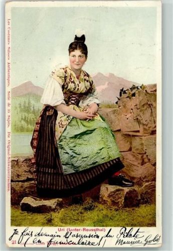 1907 - Urner Trachtenfrau Unter Reusstal