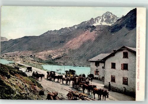 Flüelapass 1907 - Pferdekutschen Schwarzhorn