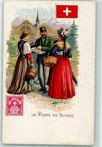 Schweizer Post Motiv Schweiz Lithographie