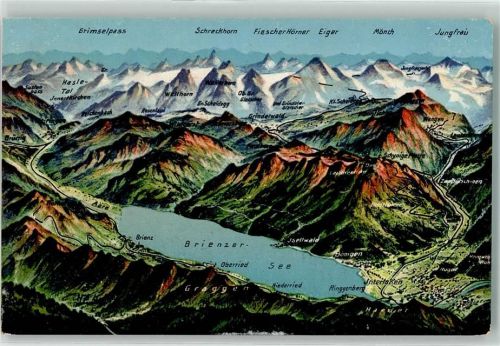 3818 Grindelwald - Vogelschau Brienzersee Alpen