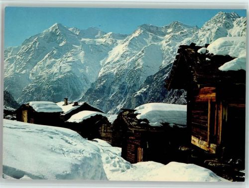 3925 Grächen - Zugeschneite Stadelhäuser