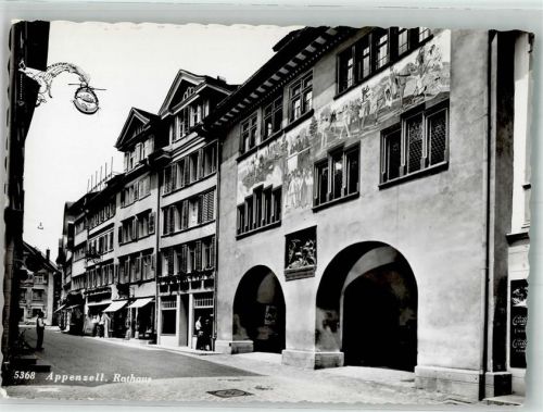 9050 Appenzell Foto AK Rathaus Zunftzeichen