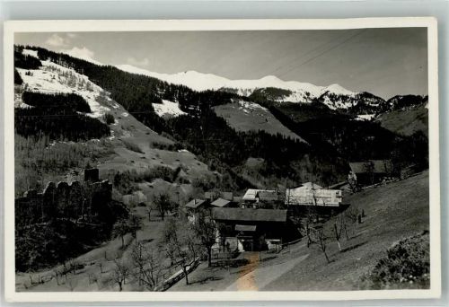 7224 Putz Foto AK Burg Ruine Winter