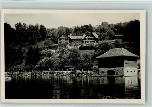 6315 Oberägeri 1935 Foto AK schöne Teilansicht am Wasser AK