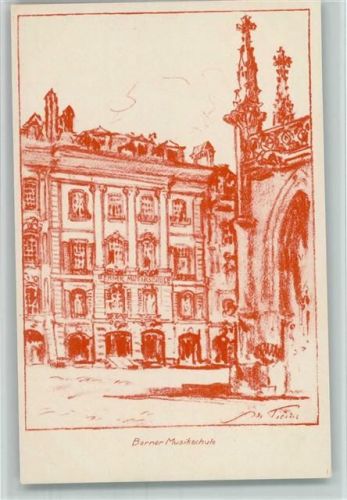 3000 Bern Berne 1930 Künstlerkarte Berner Musikschule sign Tieche