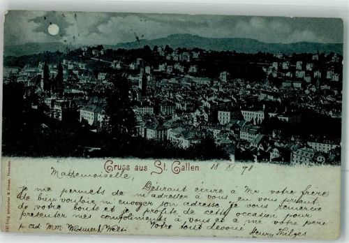 9000 St. Gallen S. Gallo 1898 Mondschein