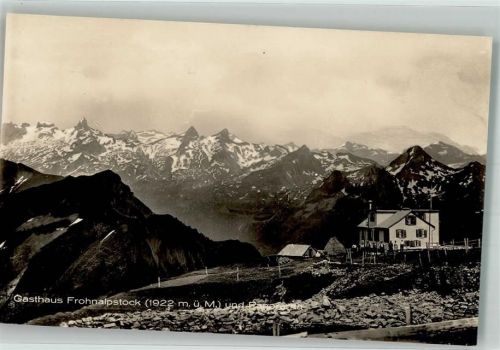 6443 Morschach Foto AK Gasthaus Frohnalpstock Hüttenstempel