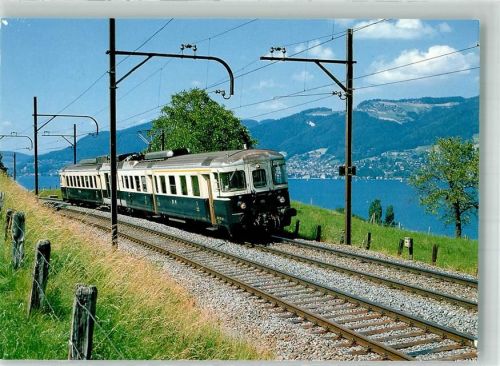 3700 Spiez Foto AK Eisenbahn Elektro-Triebwagen bei Kumm