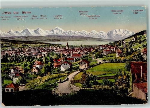 2500 Biel/Bienne - Finsteraarhorn Eiger Mönch Jungfrau Breithorn Gspaltenhorn Blüemlisalp Doldenhorn