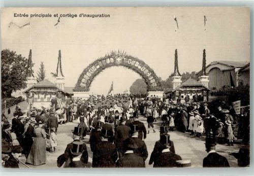 1000 Lausanne Losanna 1910 - Exposition Suisse d agriculture Entree principale et Cortege d inauguration
