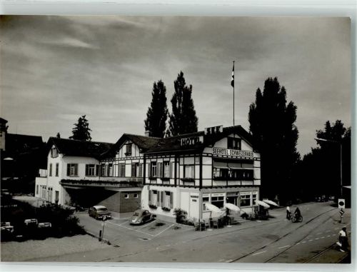 8590 Romanshorn Foto AK Hotel Schweizerhaus VW Käfer Auto