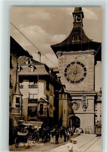 3000 Bern Berne - Zeitglockenturm Droschke Trambahn