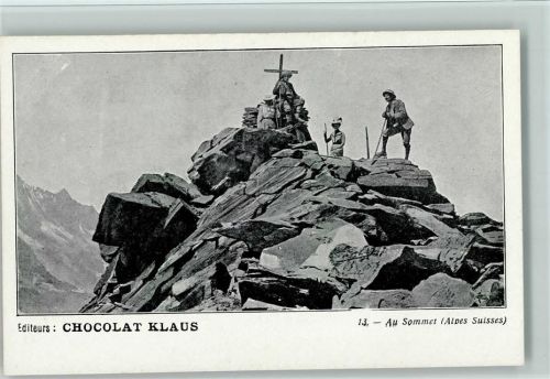 Serie Völkerkunde Nr. 13 - au Sommet (Alpes Suisses) Bergkreuz , Bergsteiger Klaus Schokolade