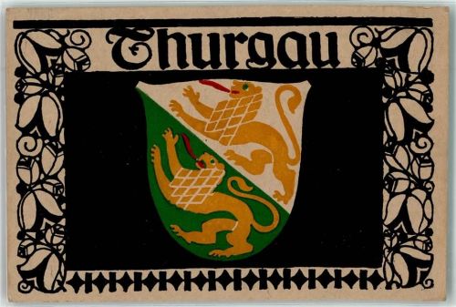 Künstlerkarte Wappen Thurgau Entwurf Paul Hosch und Hans Melching