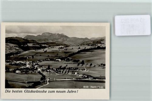 6166 Hasle LU FOTO KEINE AK Foto 10cm x 7cm Fliegeraufnahme Neujahrswunsch