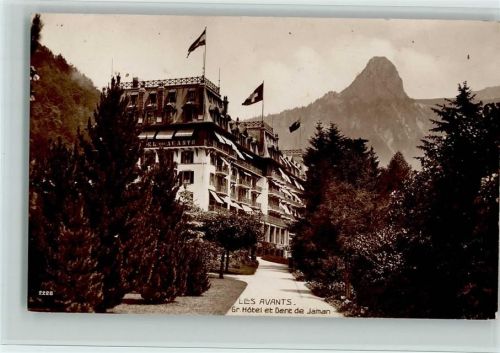 1833 Les Avants - Grand Hôtel et Dent de Jaman Schweizer Banner