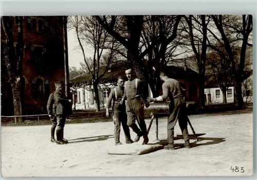 1145 Bière Foto AK Oberst v. Minalt Bockspringen Ort handschriftlich