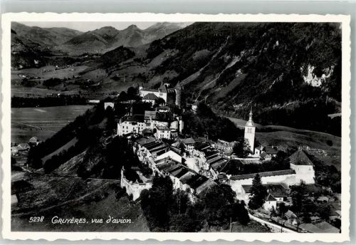 1663 Gruyères Foto AK Fliegeraufnahme