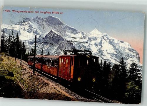 Wengernalp 1914 Foto AK Bergbahn Wengernalpbahn